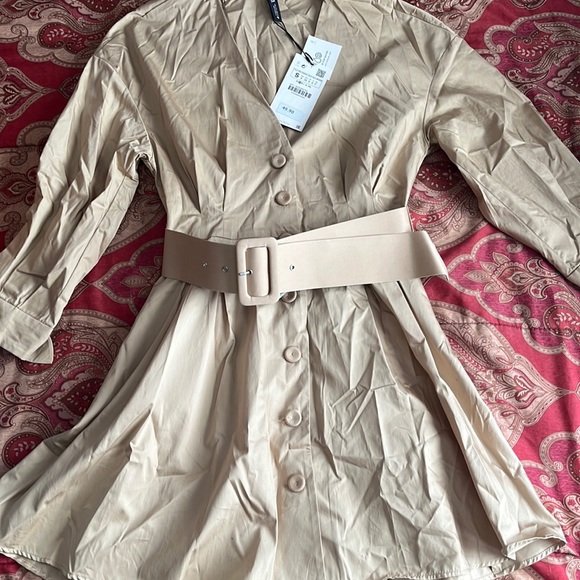 Zara Dresses & Skirts - Zara beige mini dress
